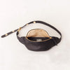 slim hipbag, black, eco nappa, compartment for keys or phone, 6 eyelet belt, made in germany