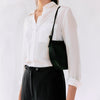 This is early, moon clutch, black, eco leather, made in germany, ykk zipper