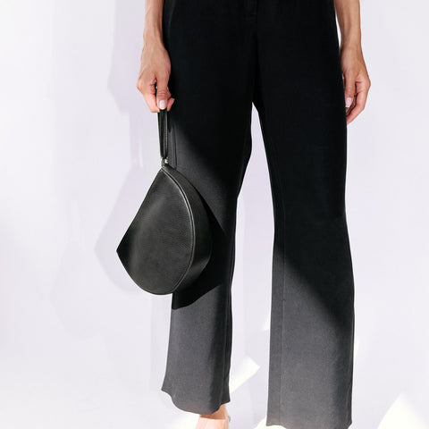 This is early, moon clutch, black, eco leather, made in germany, ykk zipper