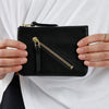 2 zip wallet, black, eco nappa, removable compartment for cards, made in germany