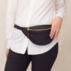 classic hipbag, black, eco nappa, made in germany, hip bag, fanny pack, bum bag, gold