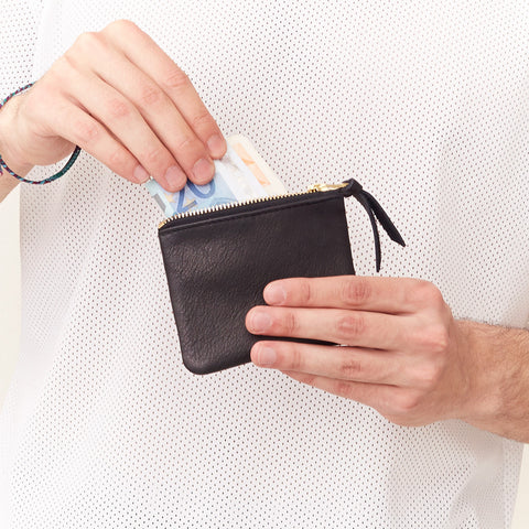 mini pouch, black, eco edition, eco nappa, early