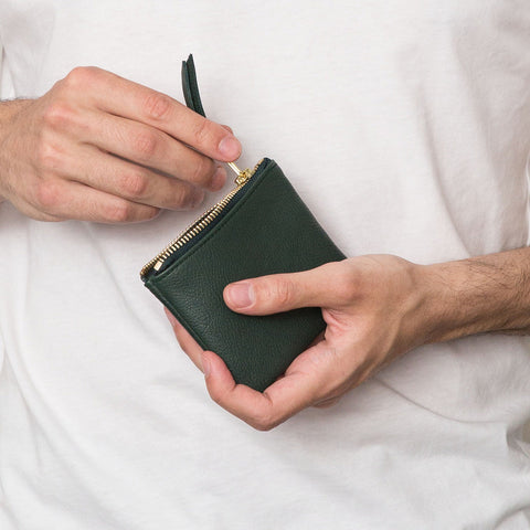 mini pouch, douglas fir green, eco edition, eco nappa, early