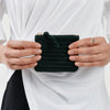 mini pouch, douglas fir green, eco edition, handmade stripe embossing, eco nappa, early